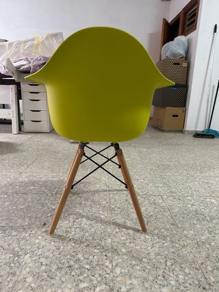 Silla Diseño Escandinavo Patas Madera Amarilla