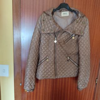 Cazadora acolchada capucha MAS FASHION marrón