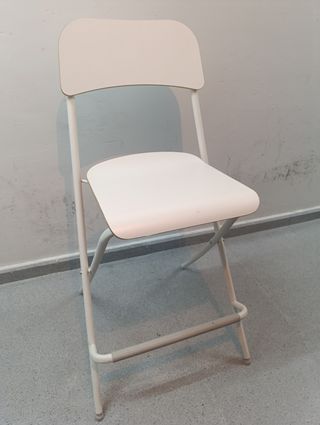 Taburete plegable Ikea Franklin blanco + cojín 