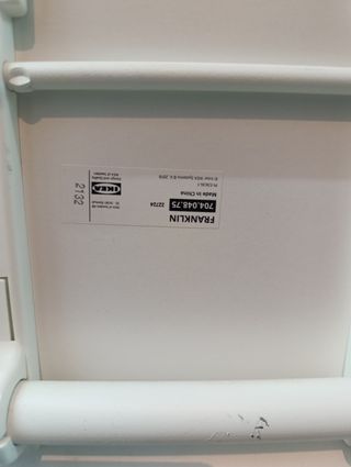 Taburete plegable Ikea Franklin blanco + cojín 