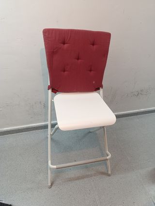 Taburete plegable Ikea Franklin blanco + cojín 