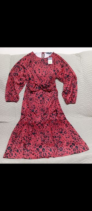 Vestido Largo Estampado Leopardo con etiqueta 