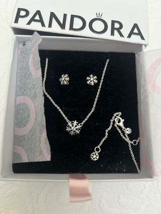 Conjunto Pandora Copo Nieve Plata