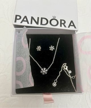 Conjunto Pandora Copo Nieve Plata