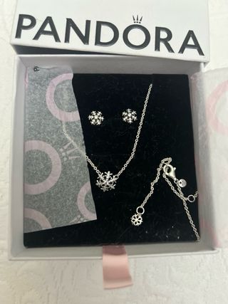 Conjunto Pandora Copo Nieve Plata