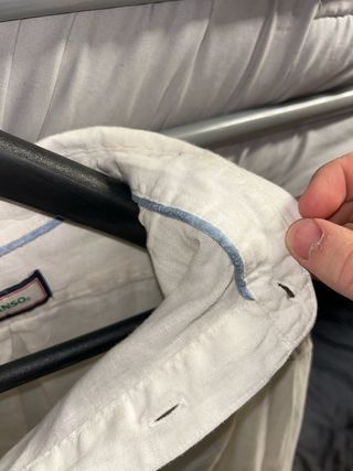 Camisa El Ganso Blanca Manga Larga polera lino