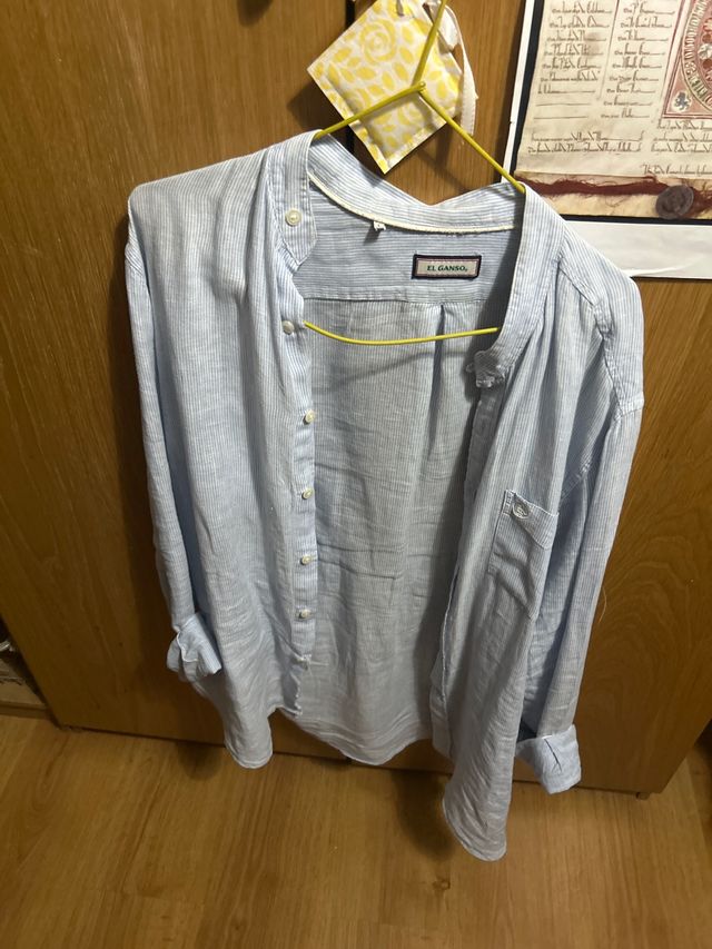 Camisa lino cuello mao El Ganso azul