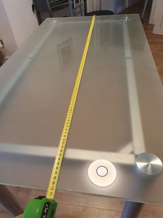 Mesa de cocina cristal y 4 sillas metal
