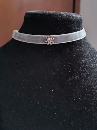 Collar terciopelo copo nieve