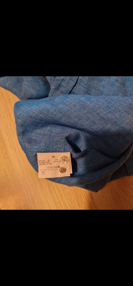 Camisa Lino Florentino Talla M Azul