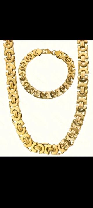 Collar y Pulsera de Oro18 kl . liminado 