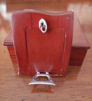 Cornice porta foto argento e legno