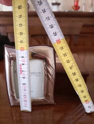 Cornice porta foto argento e legno