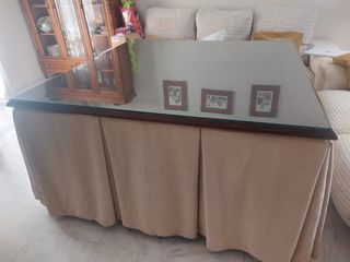 Mesa camilla 145x145 con anguilas a medida