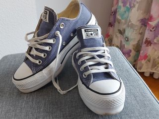 Converse plataforma azul y blanco