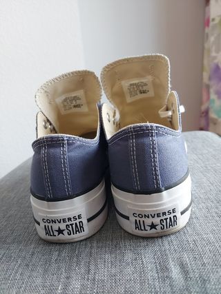 Converse plataforma azul y blanco