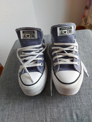Converse plataforma azul y blanco