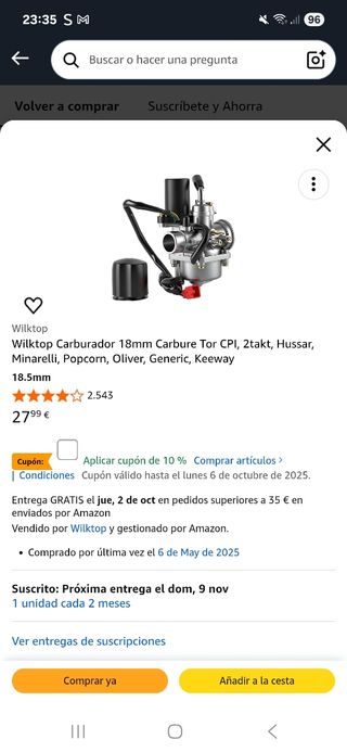 Carburador 18mm Nuevo
