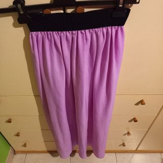 Gonna viola con elastico nero