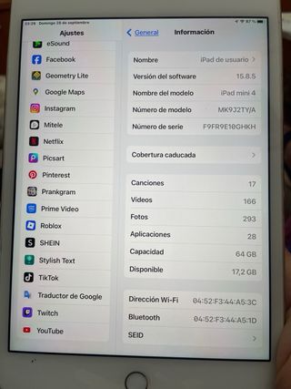 iPad Mini 4 64GB Dorado WiFi