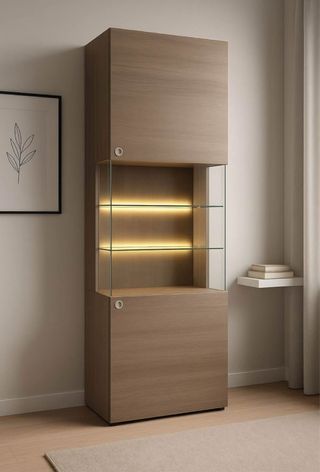Vetrina con luci LED - Legno e Vetro
