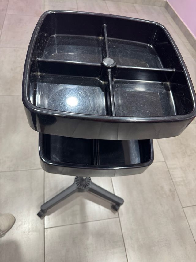 Carro auxiliar peluquería 2 bandejas