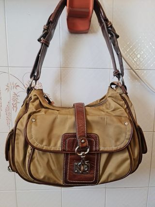 Bolso Beige y Marrón con Bolsillos