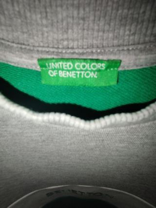 Sudadera Benetton Gris y Verde