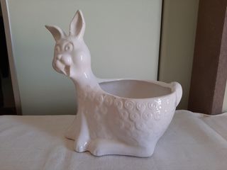Vaso coniglio in ceramica bianco