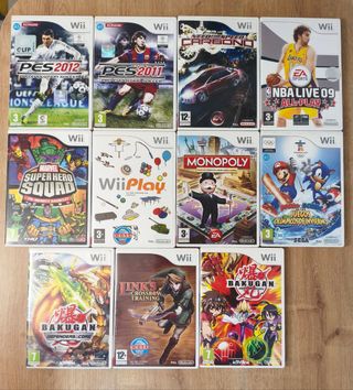 10 videojuegos Nintendo Wii.
PRECIO UNIDAD 6€-7€
