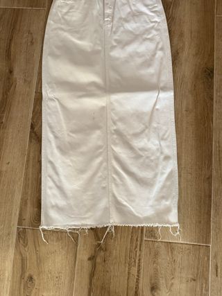 Falda larga vaquera blanca Zara
