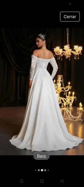 Vestido de Novia Encaje Manga Larga