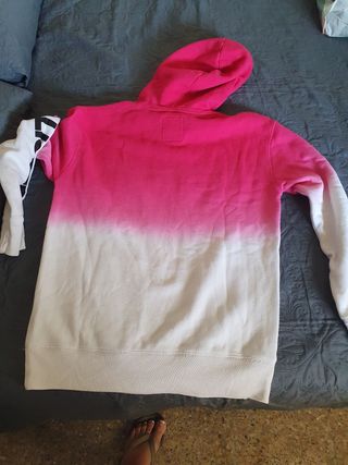 Sudadera Hollister degradado rosa y blanco