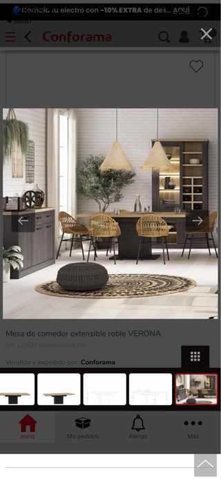 Mesa comedor extensible con sillas roble VERONA