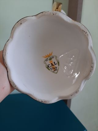 Candelabro ceramica bianca e oro CAL Lucca