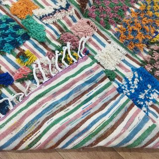 Alfombra bereber de lana natural. Pieza artesanal