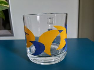 Set 4 bicchieri vetro lune gialle-blu