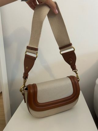 Bolso de lona y piel