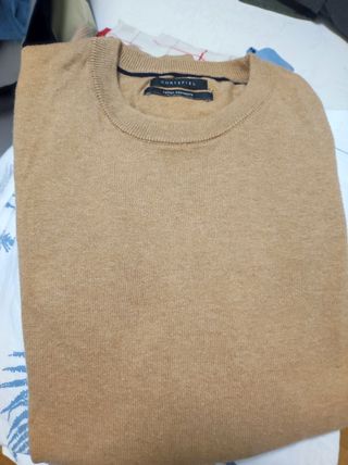 Jersey Cortefiel hombre beige algodón cachemira