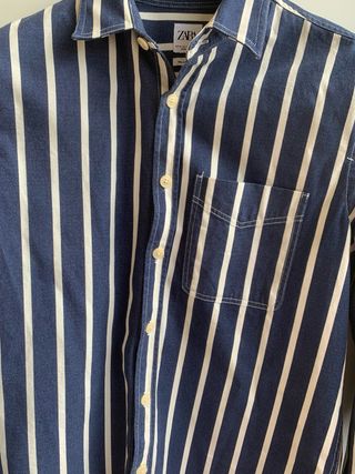 Camicia Zara uomo righe blu e bianche