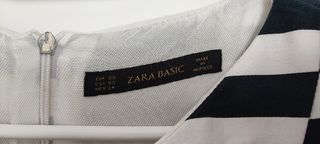 Vestido Zara Rayas Blanco y Negro Talla XS