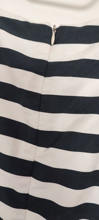 Vestido Zara Rayas Blanco y Negro Talla XS