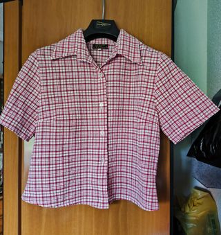 Camisa cuadros roja y blanca