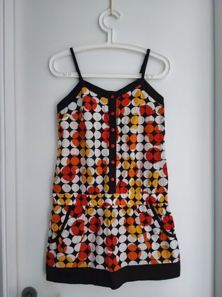 Vestido corto con círculos multicolor