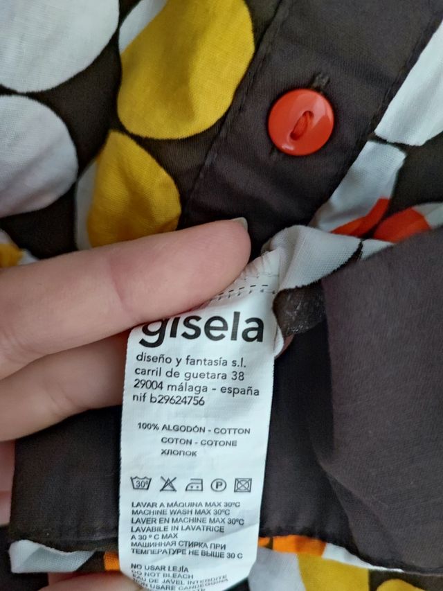 Vestido corto con círculos multicolor