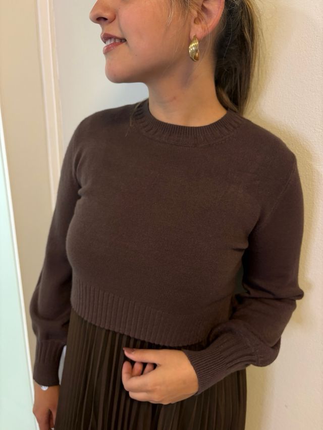 Conjunto castanho vestido e camisola