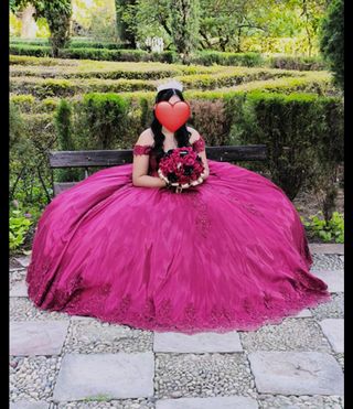 Vestido de Quinceañera Rosa/Morado