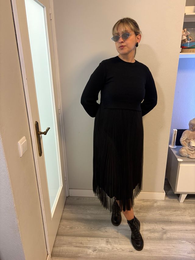 Conjunto camisola e vestido preto