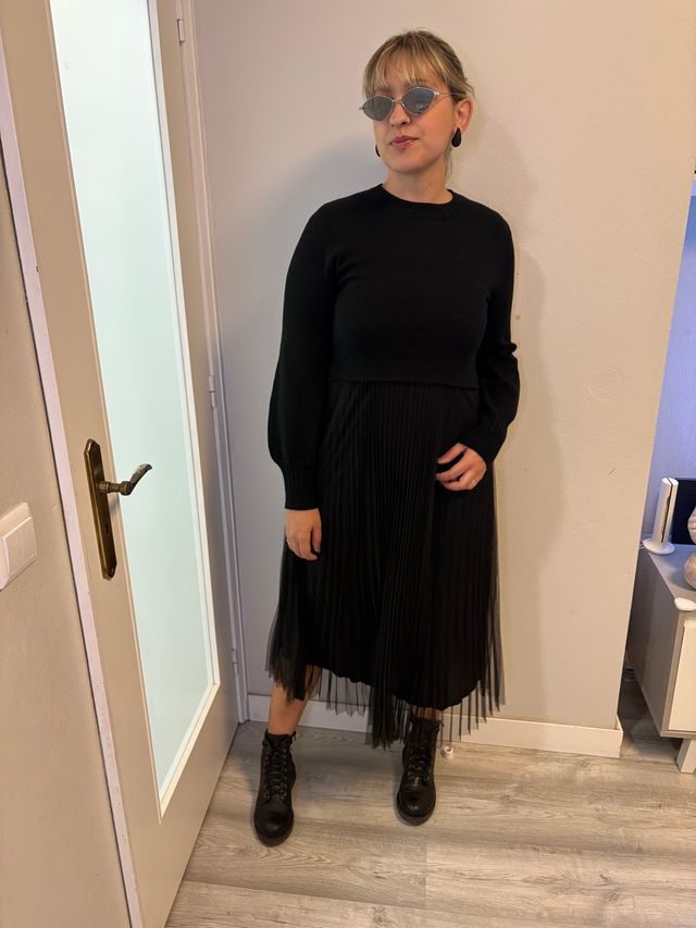 Conjunto camisola e vestido preto