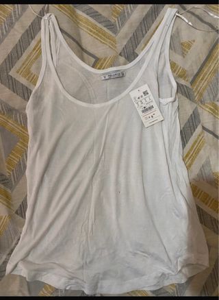 Camiseta Pull&Bear Blanca Talla S